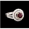 Image 1 : 18KT White Gold 1.43 ctw Ruby and Diamond Ring