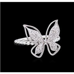 0.27 ctw Diamond Butterfly Ring - 14KT White Gold