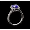 Image 4 : 14KT White Gold 1.83 ctw Tanzanite and Diamond Ring