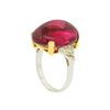 Image 4 : 22.76 ctw Rubellite and Diamond Ring - 18KT Yellow and White Gold