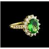 Image 1 : 2.90 ctw Tsavorite Garnet and Diamond Ring - 14KT Yellow Gold