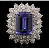 Image 2 : 14KT White Gold 6.93 ctw Tanzanite and Diamond Ring