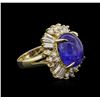 Image 1 : 14KT Yellow Gold 10.10 ctw Tanzanite and Diamond Ring