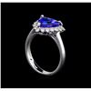 Image 4 : 14KT White Gold 3.44 ctw Tanzanite and Diamond Ring