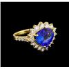 Image 1 : 5.39 ctw Tanzanite and Diamond Ring - 14KT Yellow Gold