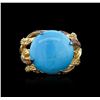 Image 2 : 14KT Yellow Gold 7.64 ctw Turquoise and Sapphire Ring