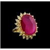 Image 1 : 17.87 ctw Ruby and Diamond Ring - 14KT Yellow Gold