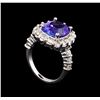 Image 4 : 5.67 ctw Tanzanite and Diamond Ring - 14KT White Gold