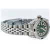 Image 4 : Rolex Stainless Steel Green String Diamond VVS DateJust Ladies Watch