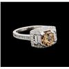 Image 1 : 1.56 ctw Morganite and Diamond Ring - 18KT White Gold