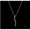 Image 1 : 14KT White Gold 0.30 ctw Diamond Pendant With Chain