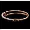 Image 2 : 14KT Rose Gold 3.18 ctw Tanzanite and Diamond Bangle Bracelet