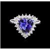 Image 2 : 2.32 ctw Tanzanite and Diamond Ring - 14KT White Gold