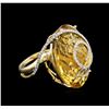 Image 1 : 18KT Yellow Gold 41.50 ctw Citrine and Diamond Ring