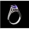 Image 3 : 1.86 ctw Tanzanite and Diamond Ring - 14KT White Gold