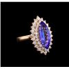 Image 1 : 3.40 ctw Tanzanite and Diamond Ring - 14KT Rose Gold