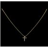 Image 2 : 0.34 ctw Diamond Cross Pendant With Chain - 14KT Yellow Gold