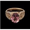 Image 2 : 3.37 ctw Pink Tourmaline and Diamond Ring - 14KT Rose Gold