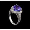 Image 4 : 8.02 ctw Tanzanite and Diamond Ring - 14KT White Gold