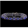 Image 1 : 14KT White Gold 16.66 ctw Tanzanite and Diamond Bracelet