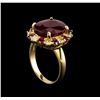 Image 4 : 11.26 ctw Ruby and Diamond Ring - 14KT Yellow Gold