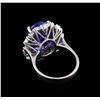 Image 3 : 10.00 ctw Tanzanite and Diamond Ring - 14KT White Gold