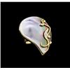 Image 1 : 14KT Yellow Gold Mother of Pearl and Diamond Ring