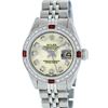 Image 1 : Rolex Stainless Steel Yellow MOP Diamond and Ruby DateJust Ladies Watch