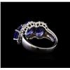Image 3 : 6.63 ctw Tanzanite and Diamond Ring - 14KT White Gold