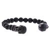 Image 1 : Cozmo Sterling Silver Black Crystal Skull Cuff Bracelet