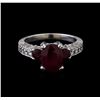 Image 2 : 3.60 ctw Ruby and Diamond Ring - Platinum