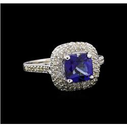 2.80 ctw Tanzanite and Diamond Ring - 14KT White Gold