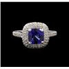 Image 2 : 2.80 ctw Tanzanite and Diamond Ring - 14KT White Gold