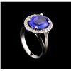 Image 4 : 3.40 ctw Tanzanite and Diamond Ring - 14KT White Gold