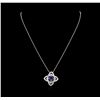 Image 1 : 14KT White Gold 2.78 ctw Tanzanite and Diamond Pendant with Chain