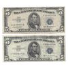 Image 1 : 1953 $5 Silver Certificate Currency Lot of 2