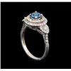 Image 4 : 14KT White Gold 0.98 ctw Blue Diamond Ring