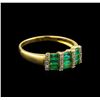 Image 1 : 0.84 ctw Emerald and Diamond Ring - 14KT Yellow Gold