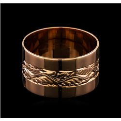 Engraved Wide Band Ring - 10KT Rose Gold