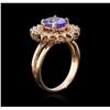 Image 3 : 14KT Rose Gold 2.24 ctw Tanzanite and Diamond Ring