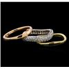 Image 2 : 14KT Tri-Color Gold 0.49 ctw Diamond Ring