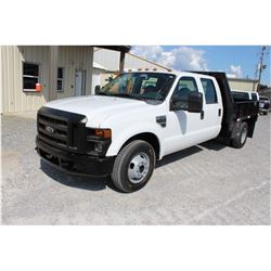2010 FORD F350 FLATBED TRUCK VIN/SN:1FDWW3GY7AEA18176 - crew cab, V10 gas, A/T, steel flatbed w/ sid