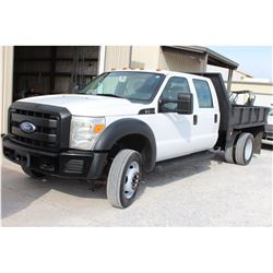 2011 FORD F450 FLATBED TRUCK VIN/SN:1FD0W4GY9BEC47911 - crew cab, V10 gas, A/T, 9' steel flatbed w/ 