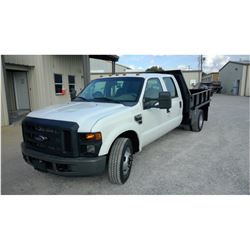 2010 FORD F350 FLATBED TRUCK VIN/SN:1FDWW3GY9AEA18177 - crew cab, V10 gas, A/T, 8'6" stell flatbed w