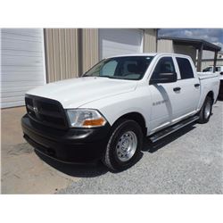2012 DODGE 1500 PICKUP TRUCK VIN/SN:1C6RD7KP2CS231562 - 4x4, crew cab, V8 gas, A/T, AC, bed cover, b