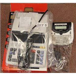 NEW SHARP ADDING MACHINE W/BROTHER LABEL PRINTER