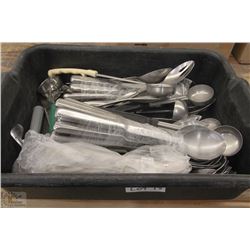 BUSPAN FULL OF SERVING UTENSILS