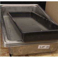 LOT OF 3 FULL SIZE 4" DEEP INSERTS W/BLACK