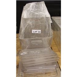 LOT OF 6 & 12 QUART MEASURES W/PLASTIC INSERT LIDS