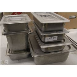 LOT OF STAINLESS INSERTS WITH LIDS